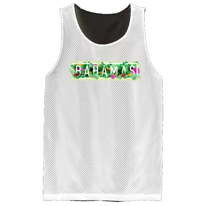 Bahamas Framed Floral Design Mesh Reversible Basketball Jersey Tank