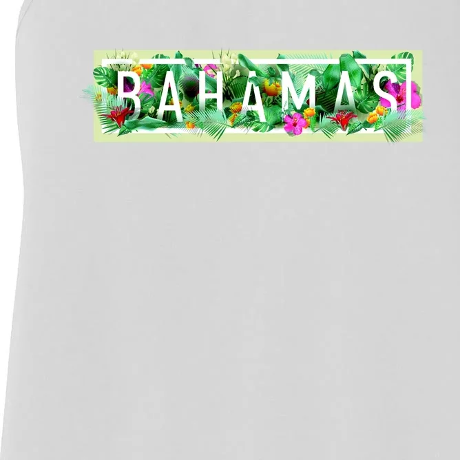 Bahamas Framed Floral Design Women's Racerback Tank