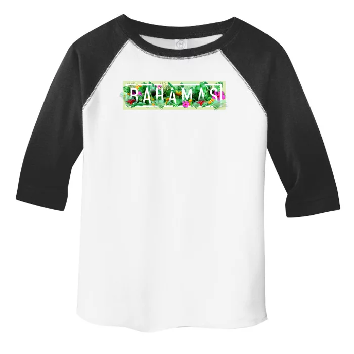 Bahamas Framed Floral Design Toddler Fine Jersey T-Shirt