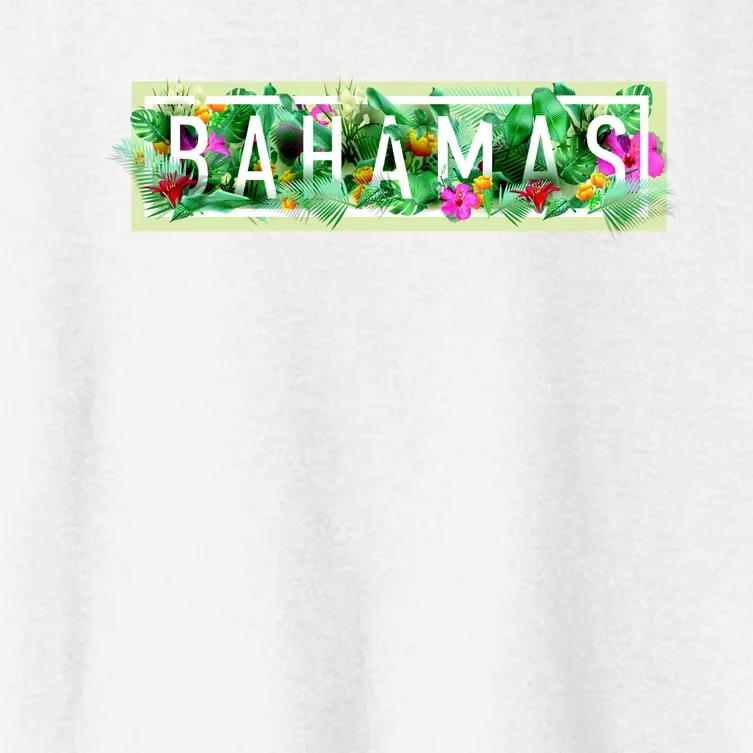 Bahamas Framed Floral Design Women's Crop Top Tee