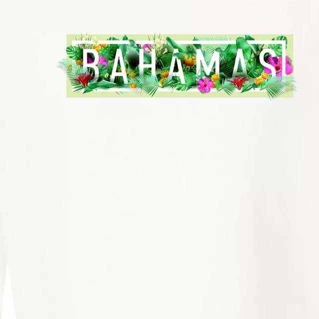 Bahamas Framed Floral Design Cropped Pullover Crew