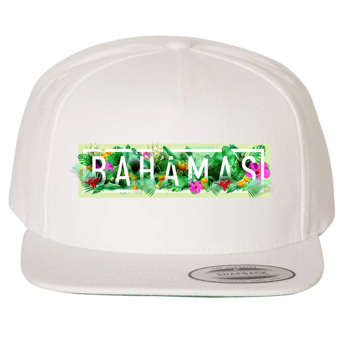 Bahamas Framed Floral Design Wool Snapback Cap