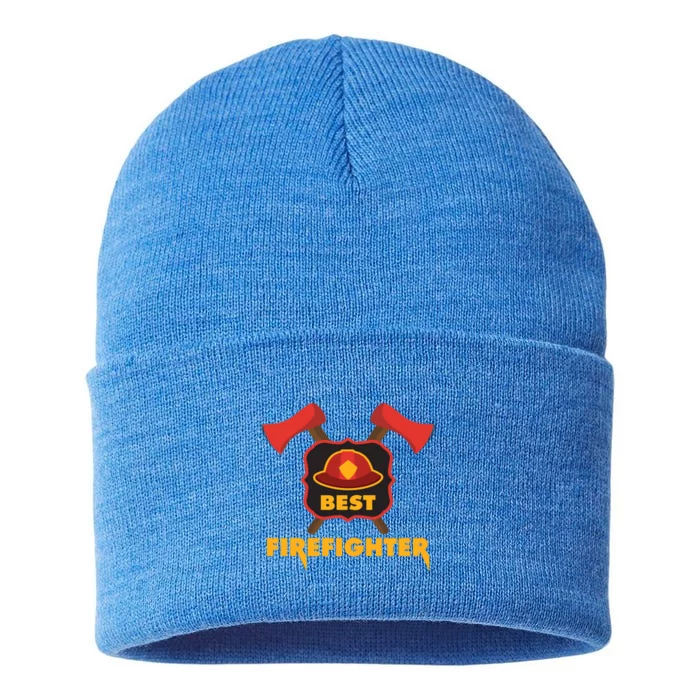 Best Firefighter Fire Cute Gift Sustainable Knit Beanie