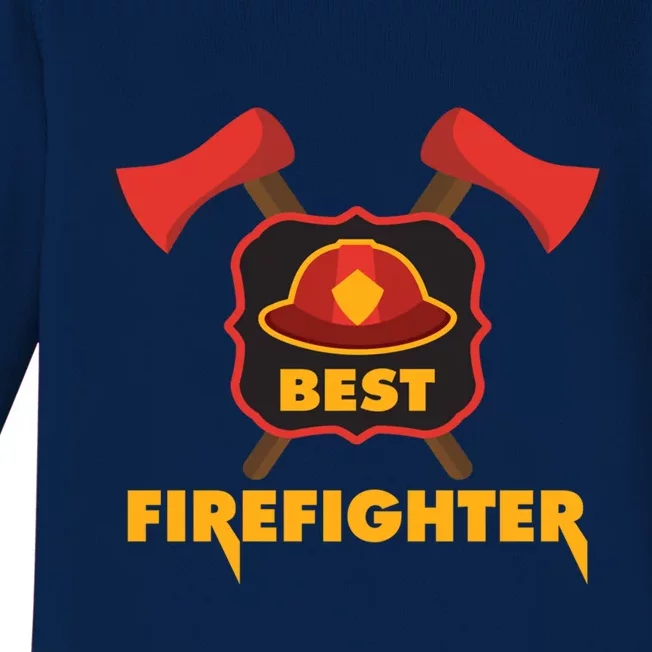 Best Firefighter Fire Cute Gift Baby Long Sleeve Bodysuit