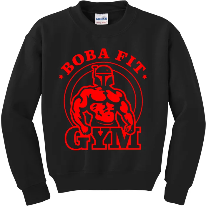 Boba Fit Fat Bodybuilding Gym Kids Sweatshirt