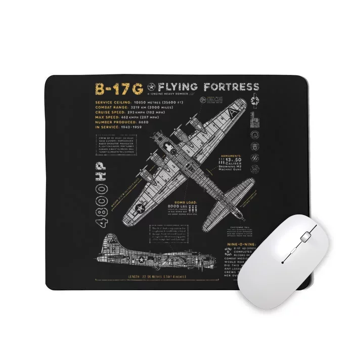 B17 Flying Fortress Ww2 B17g Bomber Mousepad