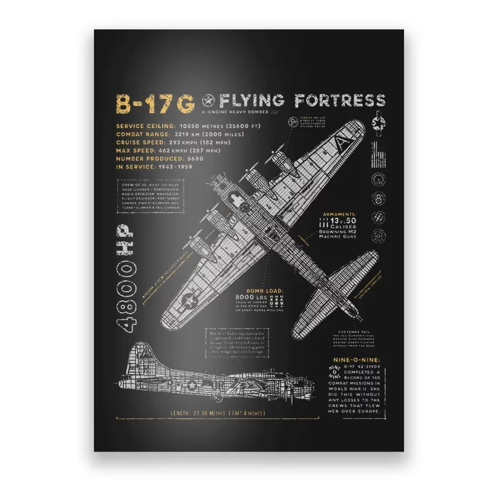 B17 Flying Fortress Ww2 B17g Bomber Poster