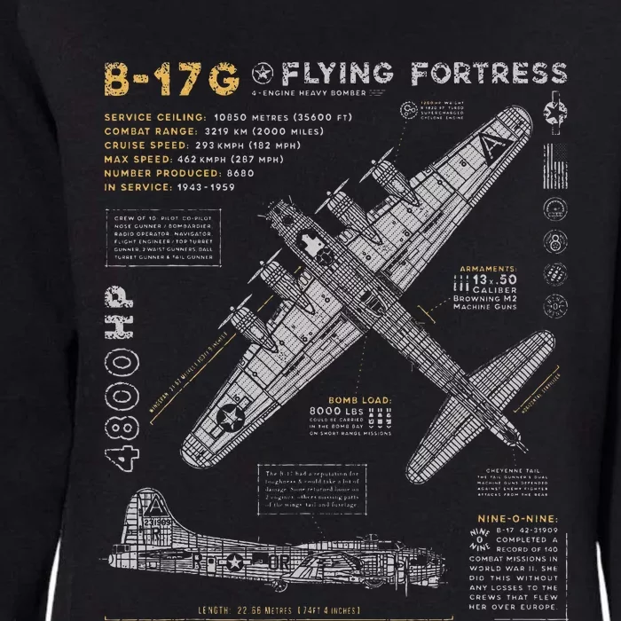 B17 Flying Fortress Ww2 B17g Bomber Womens California Wash Sweatshirt