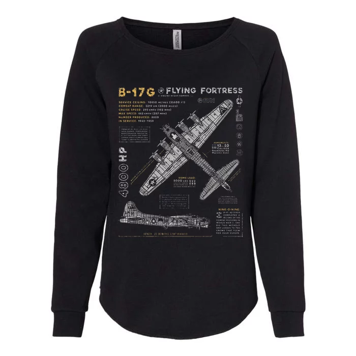 B17 Flying Fortress Ww2 B17g Bomber Womens California Wash Sweatshirt