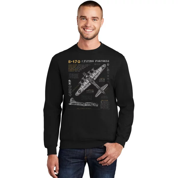 B17 Flying Fortress Ww2 B17g Bomber Tall Sweatshirt