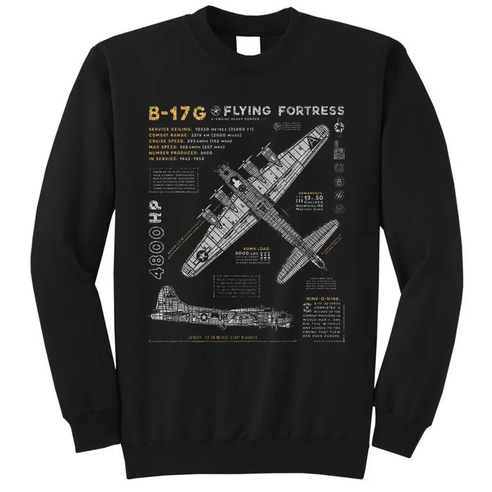 B17 Flying Fortress Ww2 B17g Bomber Tall Sweatshirt