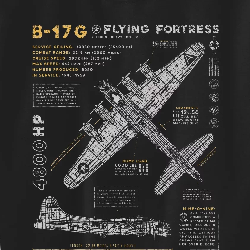 B17 Flying Fortress Ww2 B17g Bomber Kids Sweatshirt