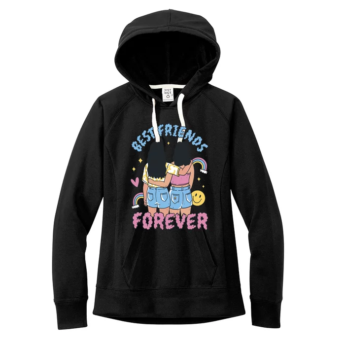 Best Friends Forever Retro Cute Gift Women's Fleece Hoodie