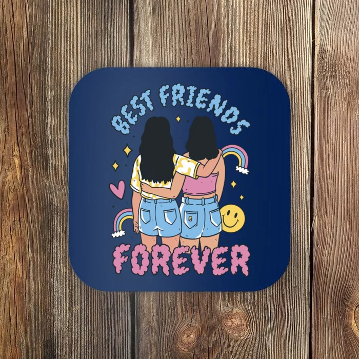 Best Friends Forever Retro Cute Gift Coaster