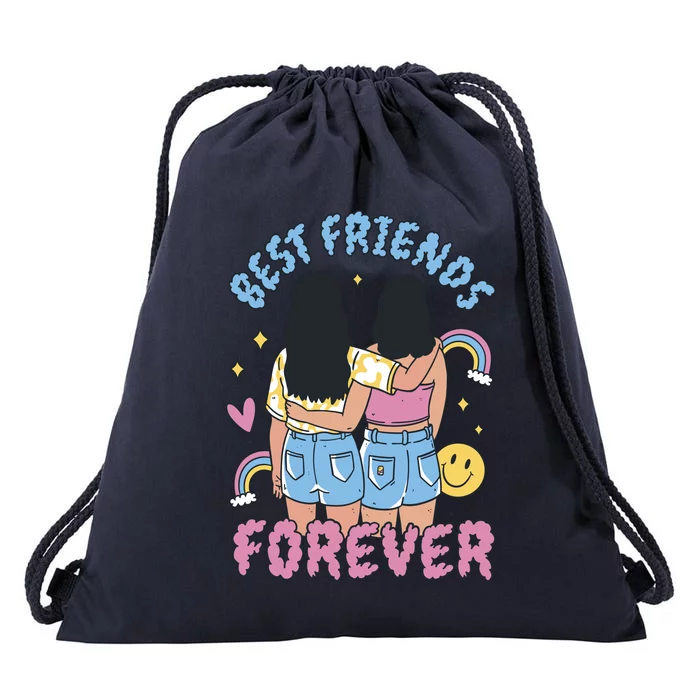 Best Friends Forever Retro Cute Gift Drawstring Bag