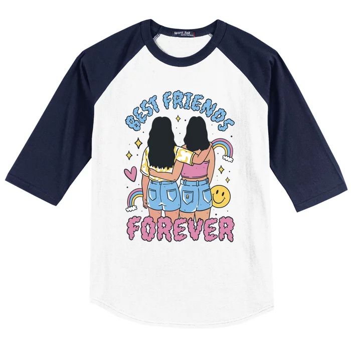 Best Friends Forever Retro Cute Gift Baseball Sleeve Shirt