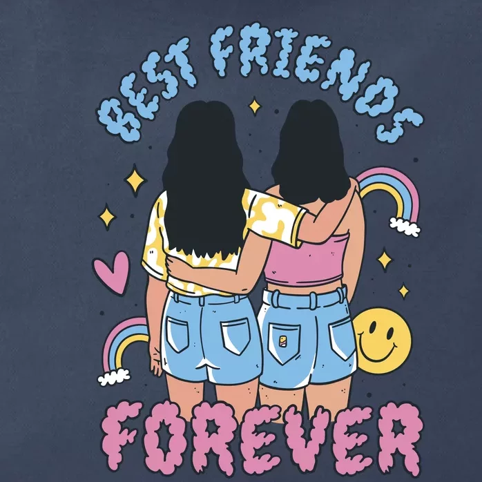 Best Friends Forever Retro Cute Gift Zip Tote Bag