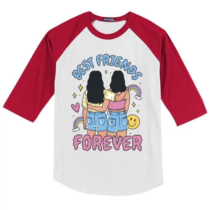 Best Friends Forever Retro Cute Gift Kids Colorblock Raglan Jersey