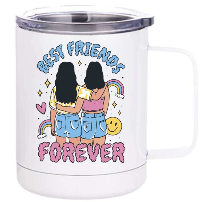 Best Friends Forever Retro Cute Gift Front & Back 12oz Stainless Steel Tumbler Cup