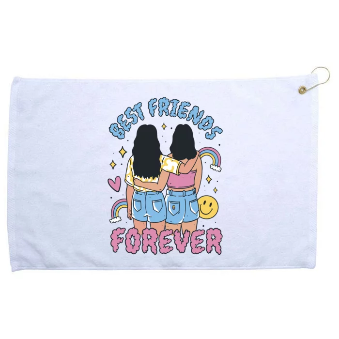 Best Friends Forever Retro Cute Gift Grommeted Golf Towel