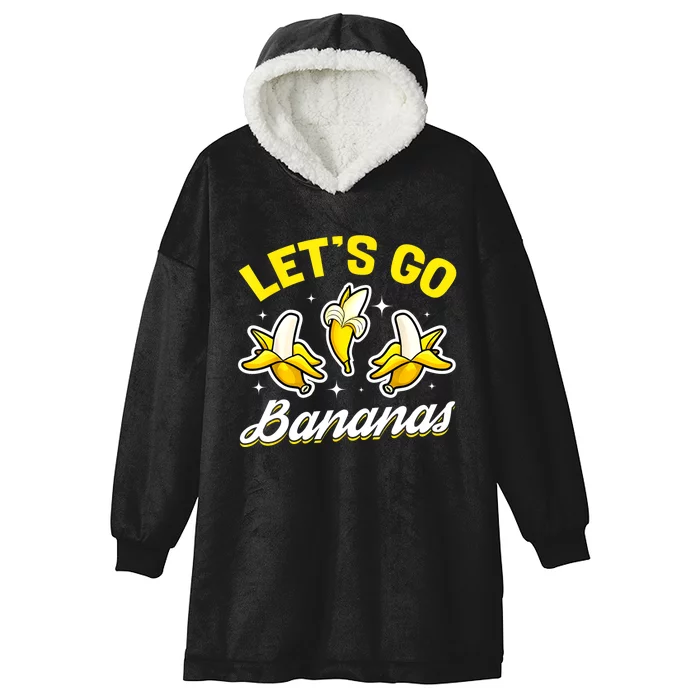 Banana Fruit Funny Lets Go Bananas Gift Hooded Wearable Blanket