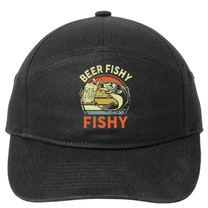 Beer Fishy Fishy Vintage Fishing Beer 7-Panel Snapback Hat