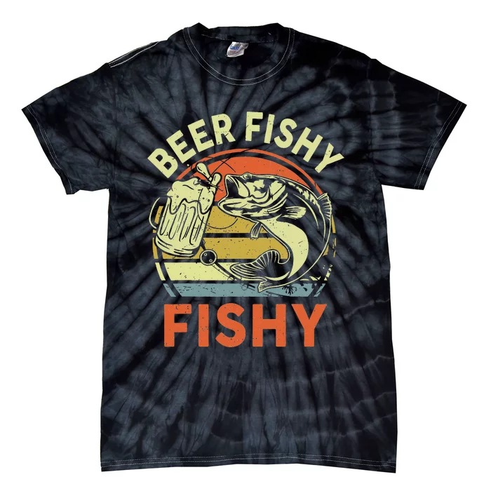 Beer Fishy Fishy Vintage Fishing Beer Tie-Dye T-Shirt