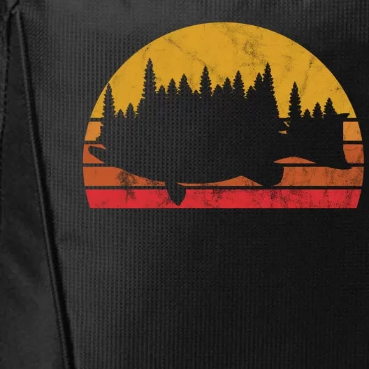 Bass Fishing Forest Sunset City Backpack