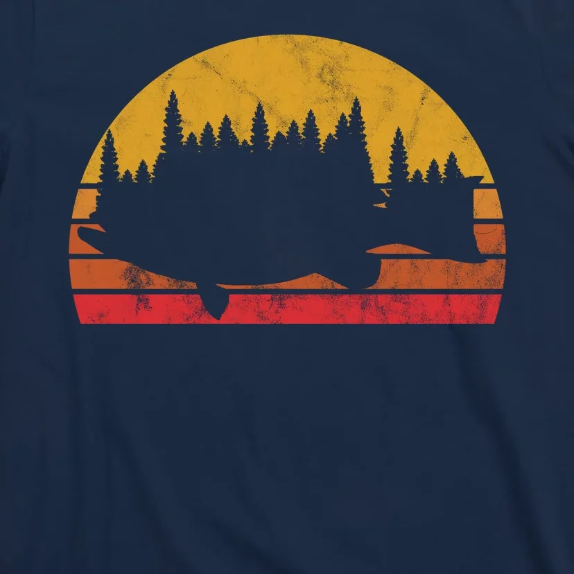 Bass Fishing Forest Sunset T-Shirt