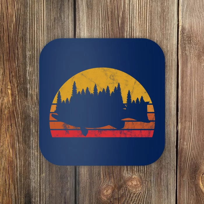 Bass Fishing Forest Sunset Coaster