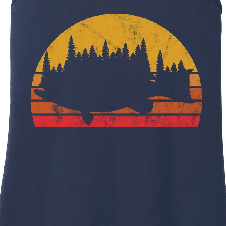 Bass Fishing Forest Sunset Ladies Essential Tank