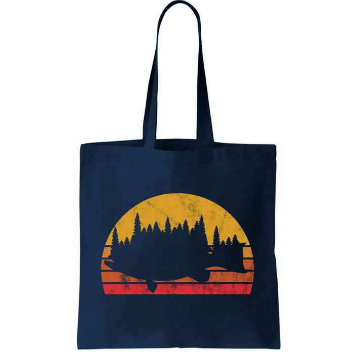 Bass Fishing Forest Sunset Tote Bag