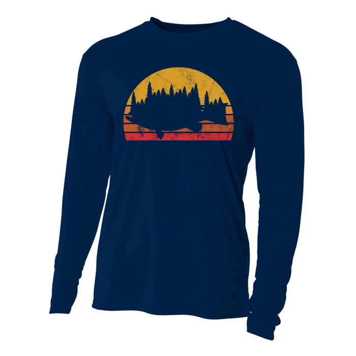 Bass Fishing Forest Sunset Cooling Performance Long Sleeve Crew