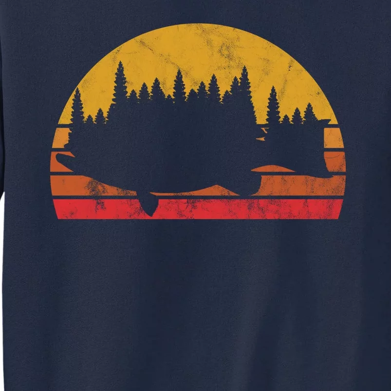 Bass Fishing Forest Sunset Tall Sweatshirt