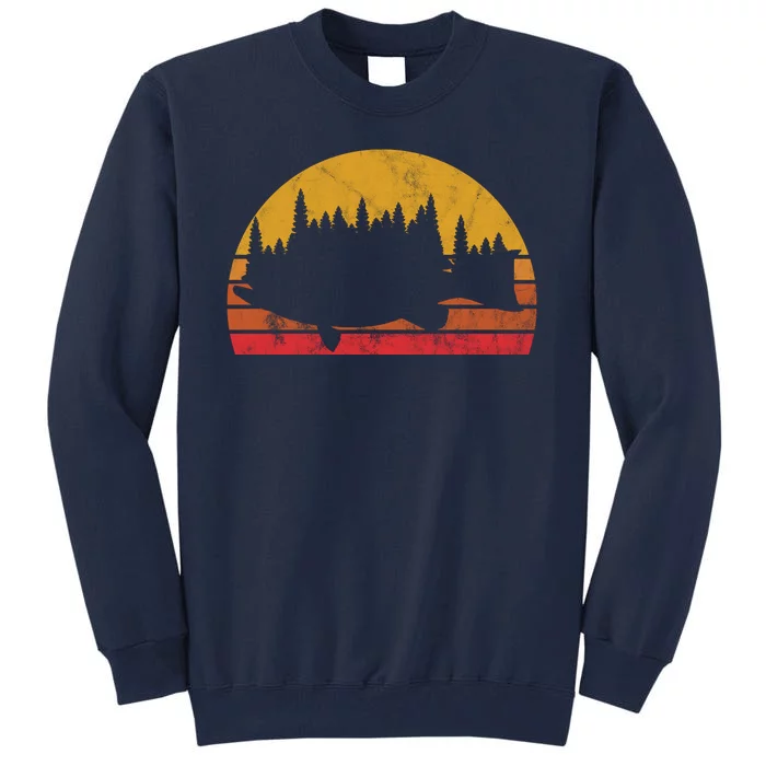 Bass Fishing Forest Sunset Tall Sweatshirt