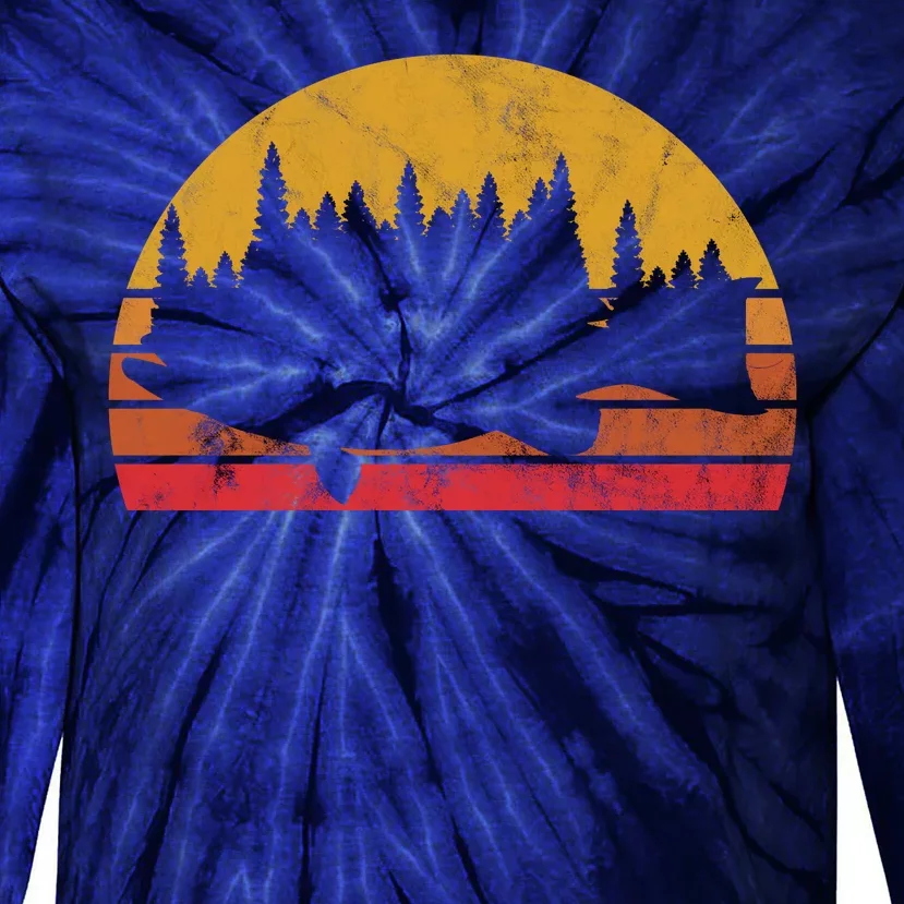 Bass Fishing Forest Sunset Tie-Dye Long Sleeve Shirt