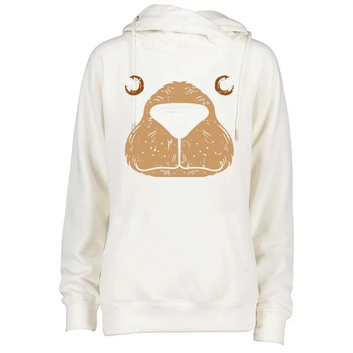 Bear Face Funny Easy Lazy Halloween Costume Womens Funnel Neck Pullover Hood