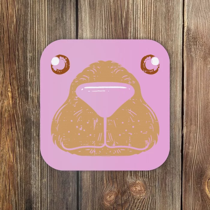 Bear Face Funny Easy Lazy Halloween Costume Coaster