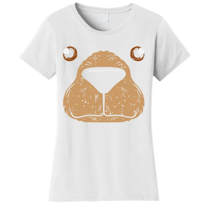 Bear Face Funny Easy Lazy Halloween Costume Women's T-Shirt