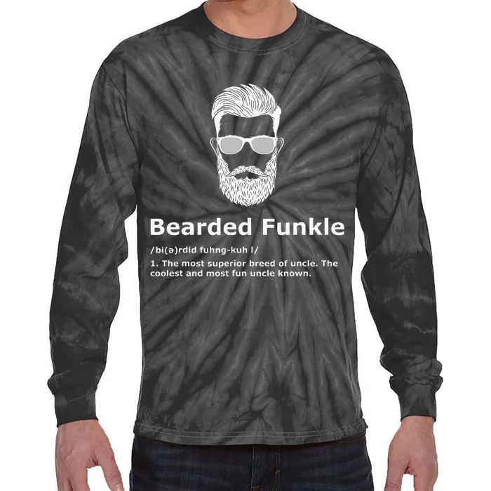 Bearded Funkle Funny Uncle Definition Tie-Dye Long Sleeve Shirt