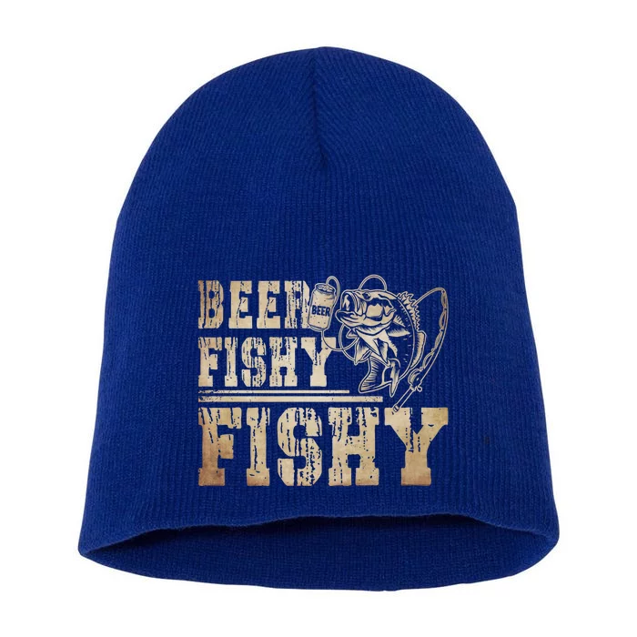 Beer Fishy Fishy Funny Fishing Gift Short Acrylic Beanie