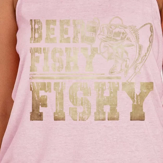 Beer Fishy Fishy Funny Fishing Gift Women's Knotted Racerback Tank