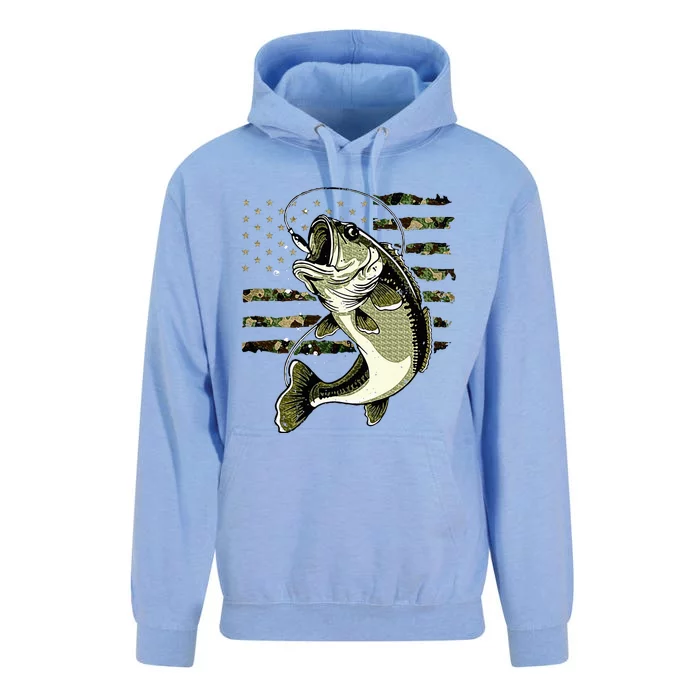 Bass Fish Fishing Usa American Flag Unisex Surf Hoodie