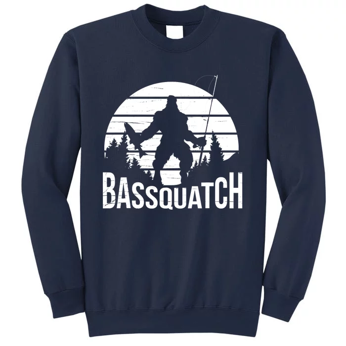 Bassquatch Funny Fishing Fisherman Fishing Rod Bass Fish Sweatshirt