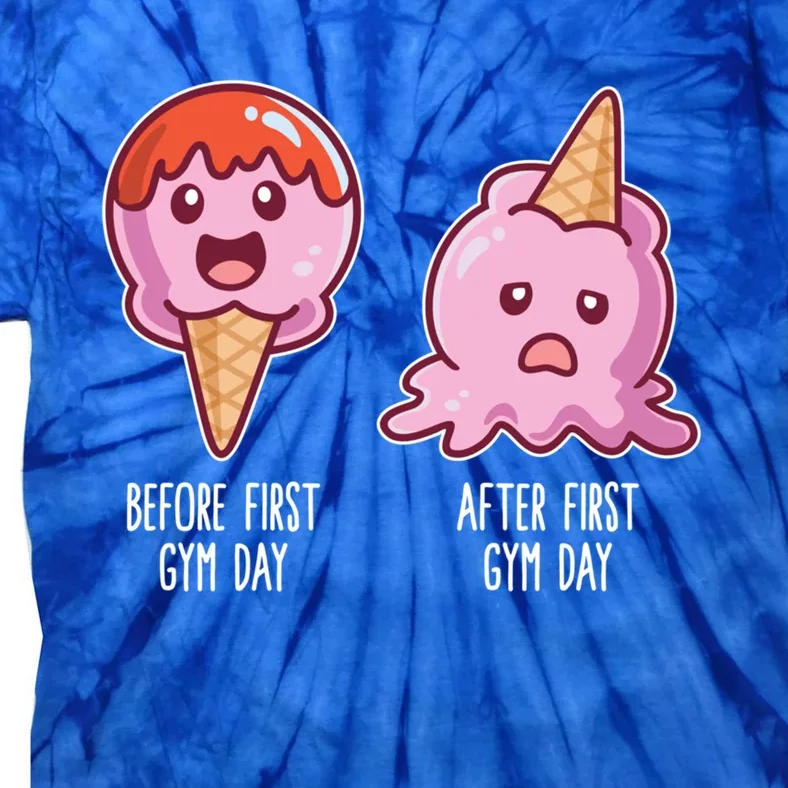 Before First Gym Day After First Gym Day Ice Cream Gift Tie-Dye T-Shirt