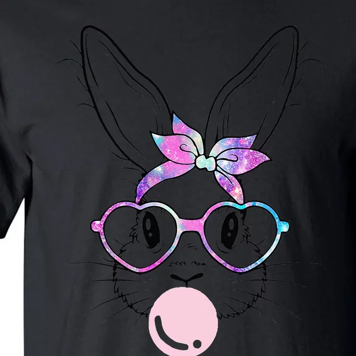 Bunny Face Galaxy Glasses Bubble Gum Easter Day Tall T-Shirt