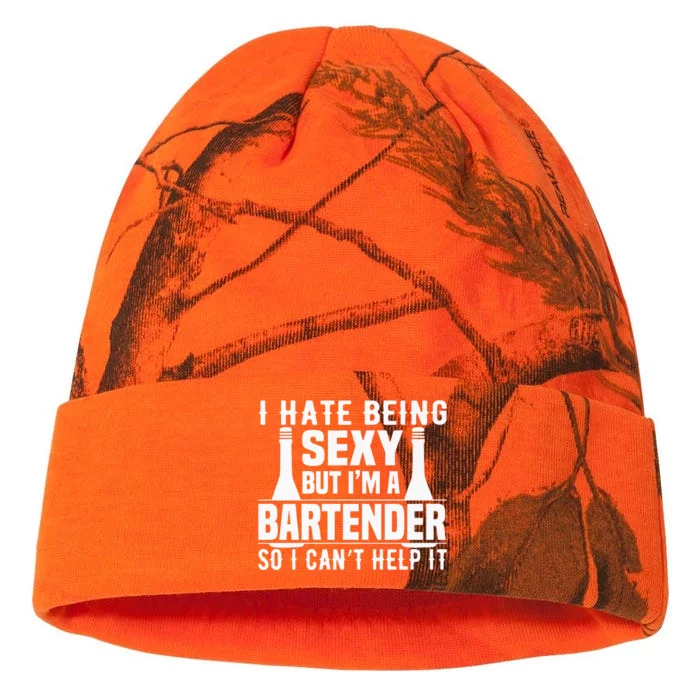 Bartender Funny Gift I Hate Being Sexy But Im A Bartender Kati - 12in Camo Beanie