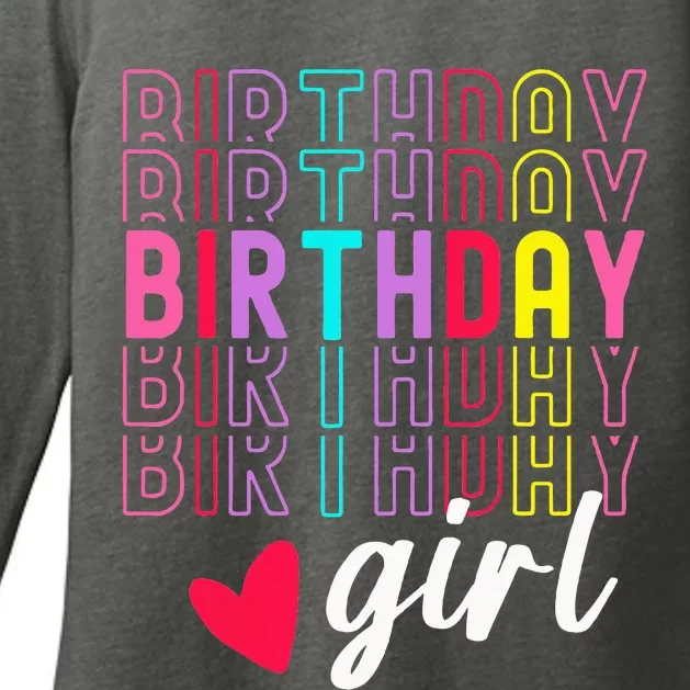 Birthday For Girl Retro Text Awesome Cute Birthday Party Womens CVC Long Sleeve Shirt