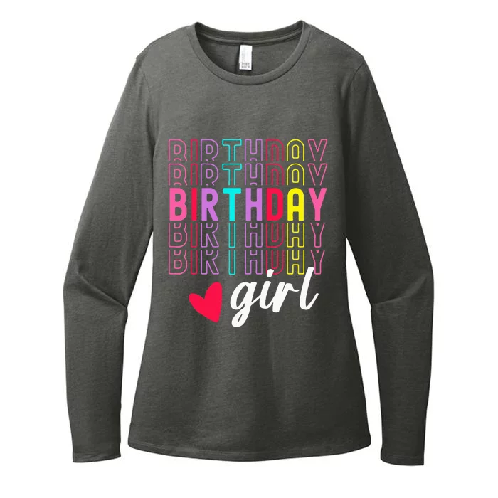 Birthday For Girl Retro Text Awesome Cute Birthday Party Womens CVC Long Sleeve Shirt