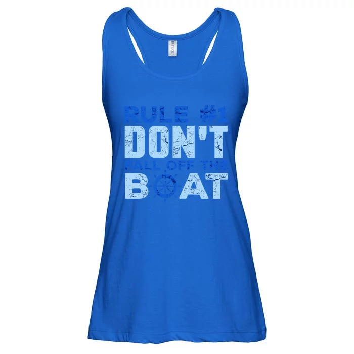 Boating Funny Gift Rule 1 Dont Fall Off The Boagift Ladies Essential Flowy Tank